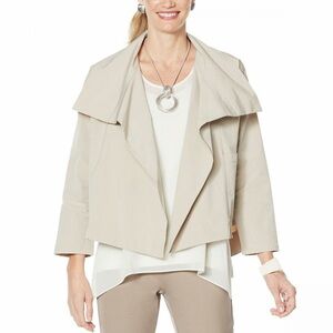 Wynne Layers | Cropped Trench Coat Lightweight Open Front Chic Utility Jacket